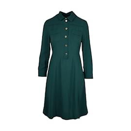 Louis Vuitton-Louis Vuitton Green Shirt Dress-Green