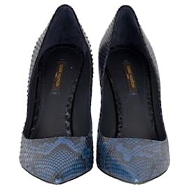Louis Vuitton-Zapatos de tacón Eyeline de piel de serpiente de Louis Vuitton-Azul