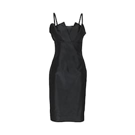 Vivienne Westwood-Vivienne Westwood Schwarzes Kleid mit Falten vorne-Schwarz
