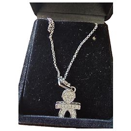 Autre Marque Collana Le Bébé in oro bianco e diamanti GVS Argento
