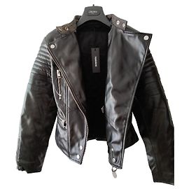 Diesel Jacke aus Kunstpelz Schwarz Schwarz