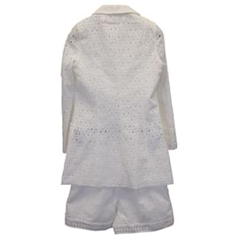 Autre Marque-Charo Ruiz Ibiza 3-Piece Broderie Anglaise Completo Completo in Cotone Bianco-Bianco