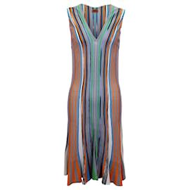 Missoni-Missoni V-Neck Flared Midi Dress in Multicolor Rayon-Other