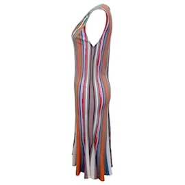 Missoni-Missoni V-Neck Flared Midi Dress in Multicolor Rayon-Other