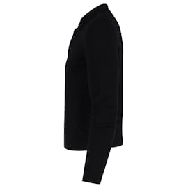 Hugo Boss-Boss Slim Fit Sweater with Polo Collar in Black Merino Wool -Black