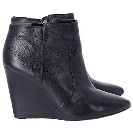 Tory Burch Bottines Compensées Lara en Cuir Noir Noir