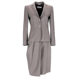 Conjunto de Blazer e Saia Max Mara em Lã Cinza Cinza