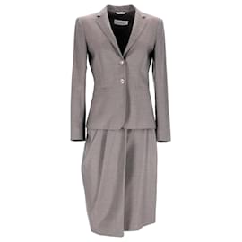 Max Mara-Max Mara Blazer and Skirt Set in Grey Wool-Grey