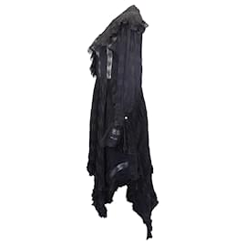 Philosophy di Lorenzo Serafini-Philosophy Di Lorenzo Serafini Lacey Ruffle Dress in Black Viscose-Black