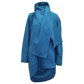 Vivienne Westwood-Vivienne Westwood Red Label Drapierter Mantel aus blauer Wolle-Blau