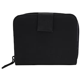 Prada-Prada Compact Zip Wallet in Black Nylon -Black
