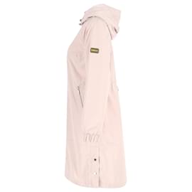 Barbour-Barbour Long Hooded Light Coat in Pastel Pink Nylon-Other