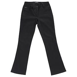 Prada-Pantalon droit Prada en coton noir-Noir