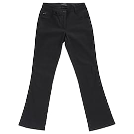 Prada-Pantalone Prada a gamba dritta in cotone nero-Nero