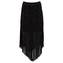 Maje Jengo bestickter Herz-Midirock aus schwarzem Polyester Schwarz