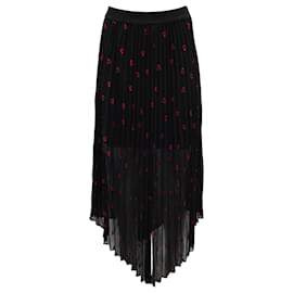 Maje-Maje Jengo Embroidered Heart Midi Skirt in Black Polyester-Other