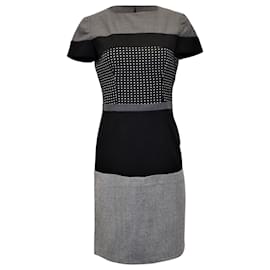 Moschino Cheap and Chic Sheath Dress in Grey Wool Black