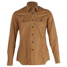 Prada Button-Down Shirt in Brown Cotton Brown