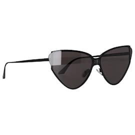 Balenciaga-Escudo Balenciaga 2.0 Óculos de sol de gato em metal preto-Preto