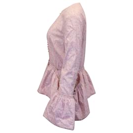 Loewe-Loewe Liberty Peplum blusa floral en algodón rosa-Rosa