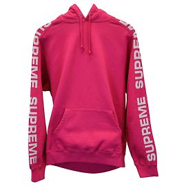 Moletom com capuz com logotipo da Supreme em algodão rosa Rosa
