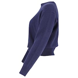 Polo Ralph Lauren-Polo Ralph Lauren Cropped Sweater in Navy Blue Wool -Blue,Navy blue