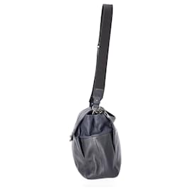 Lanvin-Lanvin Colorblock lined Carry Shoulder Bag in Blue-Grey Leather-Grey