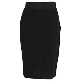 Diane Von Furstenberg-Diane Von Furstenberg Fitted Skirt in Black Cotton-Black