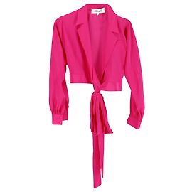 Diane Von Furstenberg Wickelblazer aus rosa Seide Pink