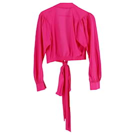 Diane Von Furstenberg-Blazer corto a portafoglio Diane Von Furstenberg in seta rosa-Rosa