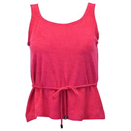 Chloé-Chloe Belted Tank Top in Pink Cotton-Pink