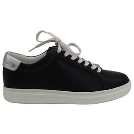 Jimmy Choo Rome Low-Top-Sneaker aus schwarzem Leder Schwarz