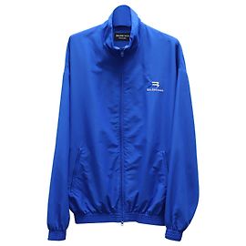Balenciaga Trainingsjacke mit Reißverschluss aus blauem Nylon Blau