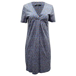 Max Mara Weekend Patterned Summer Shift Dress in Blue Print Viscose Other