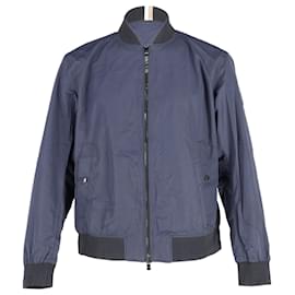 Hugo Boss-Boss Bomber Jacket in Navy Blue Polyamide -Blue,Navy blue