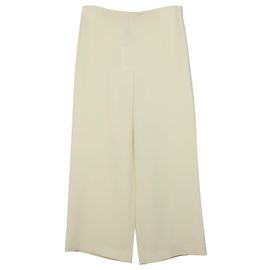 Calça Theory Clean Crop em Sintético Creme Branco Cru