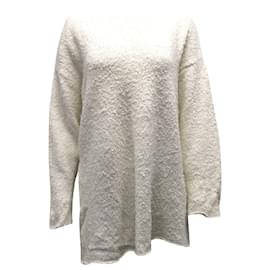 Marques Almeida-Marques Almeida Oversized Sweater in Cream Linen-White,Cream