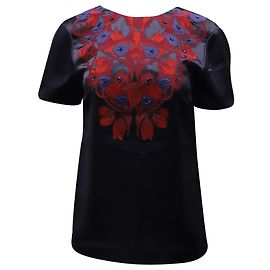 Tory Burch Chemisier Brodé Tia en Polyester Noir Noir