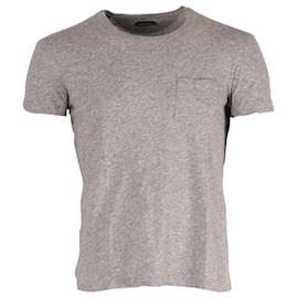 Tom Ford-Camiseta básica com bolso Tom Ford em algodão cinza-Cinza