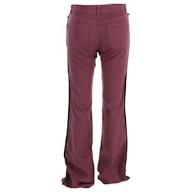 Alexander Mcqueen-Alexander McQueen Flared Jeans in Burgundy Cotton-Dark red