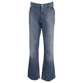 Yves Saint Laurent Flared Hem Jeans in Blue Cotton Denim  Blue