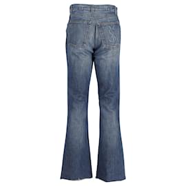 Saint Laurent-Yves Saint Laurent Calça jeans com bainha larga em jeans de algodão azul-Azul