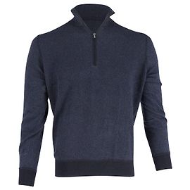 Loro Piana Roadster Mezzocollo Pullover aus marineblauem Kaschmir Blau Marineblau