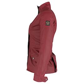 Belstaff-Belstaff Structured Jacket in Burgundy Cotton-Dark red