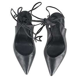 Iro-Zapatos de Salón Iro Slingback Tie Around en Cuero Negro-Negro