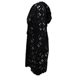 Zimmermann-Vestido con capucha de encaje Zimmermann en algodón negro-Negro
