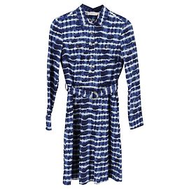Tory Burch Batik-Hemdkleid aus blauer Baumwolle Blau