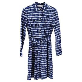 Tory Burch-Tory Burch Tie Dye Shirt Dress in Blue Cotton-Blue