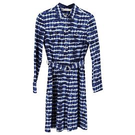 Tory Burch Batik-Hemdkleid aus blauer Baumwolle Andere