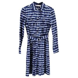 Tory Burch-Tory Burch Tie Dye Shirt Dress in Blue Cotton-Other